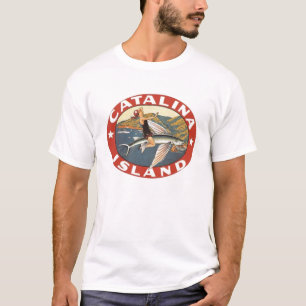 Vintage Catalina Island, CA Reise-Aufkleber T-Shir T-Shirt