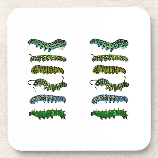 Vintage Caterpillar-Illustration Tasse  Getränkeuntersetzer (Vorderseite)