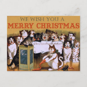 Vintage Cat's Merry Christmas Post Card Feiertagspostkarte
