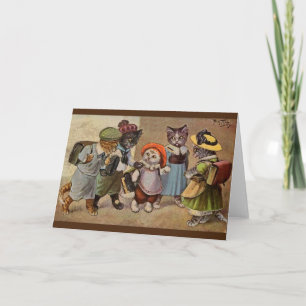 Vintage Cats School Days Note Card Karte