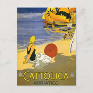 Vintage Cattolica Italia Art Collection Postkarte