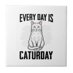 Vintage Caturday Katzenliebhaber Lustiges Shirt De Fliese