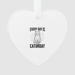 Vintage Caturday Katzenliebhaber Lustiges Shirt De Ornament