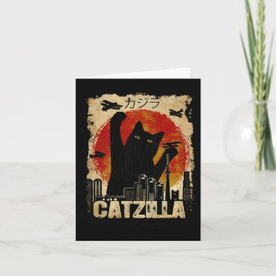 Vintage Catzilla - Funny Kitten and Cat Pullover H Karte