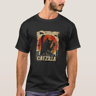 Vintage Catzilla Funny Kitten und Katze T-Shirt