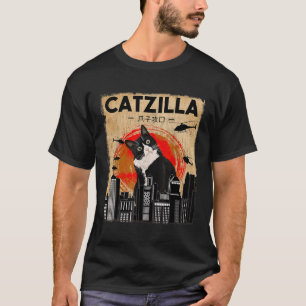 Vintage Catzilla - Lustige Tuxedo-Katze und Kätzch T-Shirt