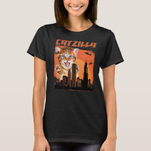 Vintage Catzilla Süße Katze Immer Hungrige Katze T-Shirt