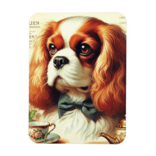 Vintage Cavalier King Charles Spaniel Gemälde Magnet