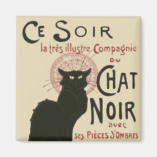 Vintage Ce Soir Le Chat Noir Plakat Magnet