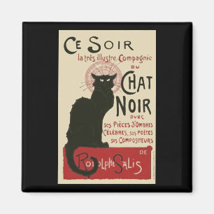Vintage Ce Soir Le Chat Noir Plakat Magnet