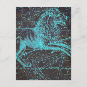 Vintage Celesstial Blue Lion Postkarte