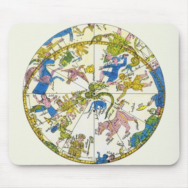 Vintage Celestial, Arabische Sphäre, Sternbilder Mousepad (Vorne)