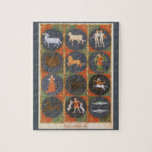 Vintage Celestial, astrologische Tierkreisdiagramm Puzzle
