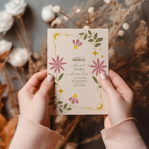 Vintage Celestial Botanische Brautparty Einladung
