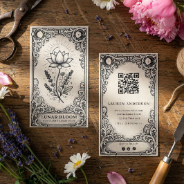 Vintage Celestial Florist Business Card | Mystical Visitenkarte