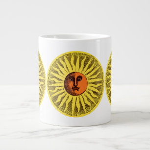 Vintage Celestial Gelb Lächelnde Glückliche Hippie Jumbo-Tasse