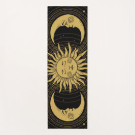 Vintage Celestial Golden Surya Chandra Namaskar Yogamatte