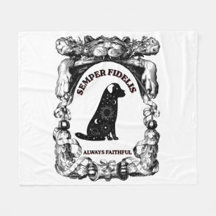 Vintage Celestial Hund Semper Fidelis Fleecedecke