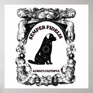 Vintage Celestial Hund Semper Fidelis Poster