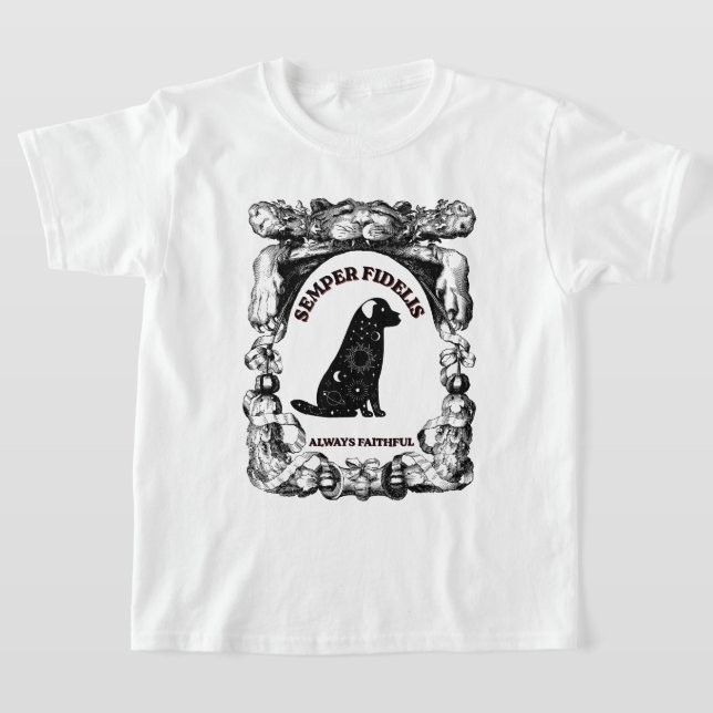 Vintage Celestial Hund Semper Fidelis T-Shirt (Ablage )
