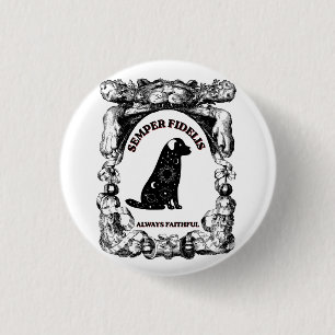 Vintage-Celestial-Hundeposter Semper Fidelis Button