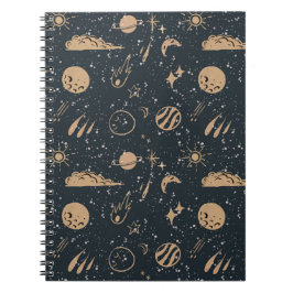 Vintage-Celestial-Raum-Muster Notizblock