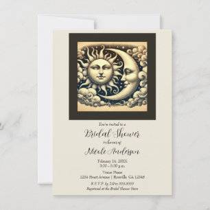 Vintage Celestial Sonne & Mond Brautparty Einladung