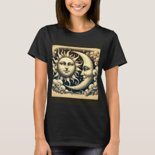 Vintage Celestial Sonne & Mond  T-Shirt