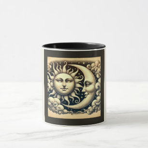 Vintage Celestial Sonne & Mond  Tasse