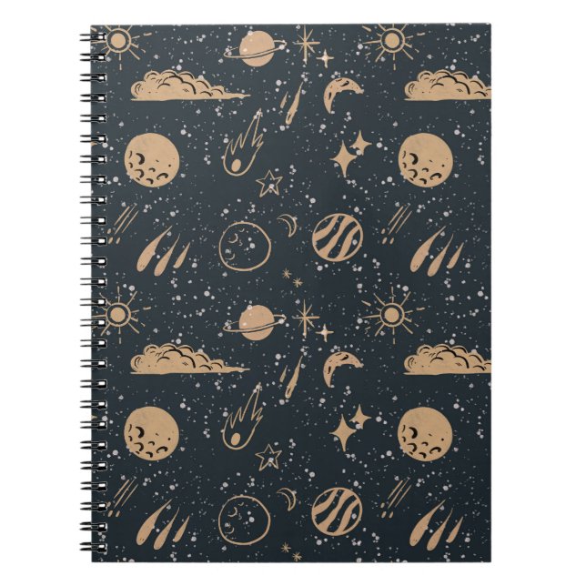 Vintage Celestial Space Pattern Notizblock (Vorderseite)