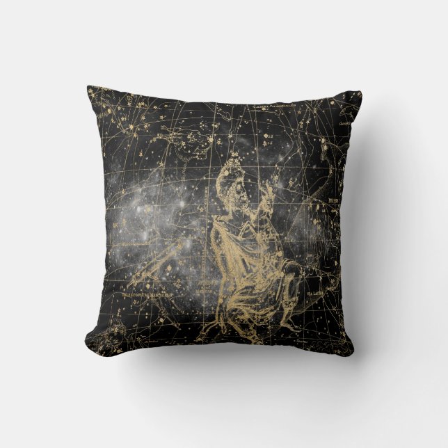 Vintage Celestial Star Map Background Kissen (Vorderseite)