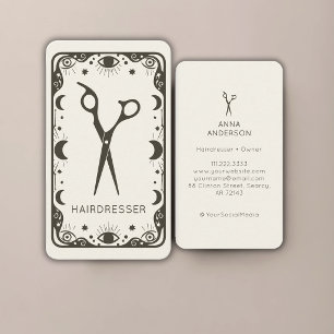 Vintage Celestial Tarot Friseur Professional Visitenkarte