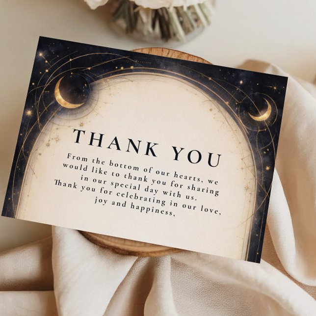 Vintage Celestial Wedding Dankeskarte (Von Creator hochgeladen)