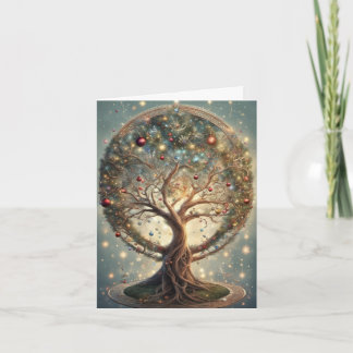 Vintage Celestial Weihnachts-Mandala-Baum des Lebe Karte