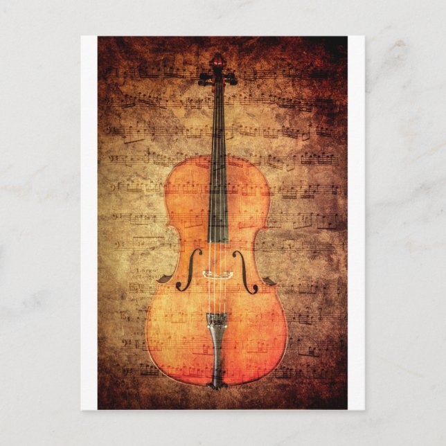 Vintage Cello Postkarte (Vorderseite)