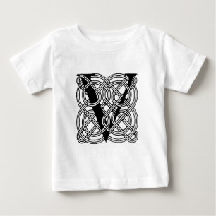 Vintage-Celtic-Knoten-Monogramm Buchstabe V Druck Baby T-shirt