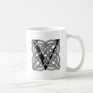 Vintage-Celtic-Knoten-Monogramm Buchstabe V Druck Tasse