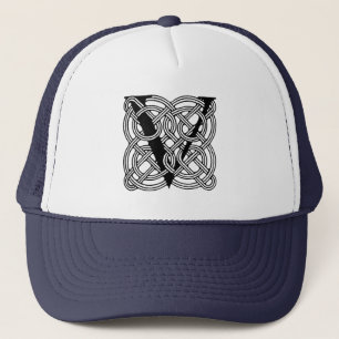 Vintage-Celtic-Knoten-Monogramm Buchstabe V Druck Truckerkappe