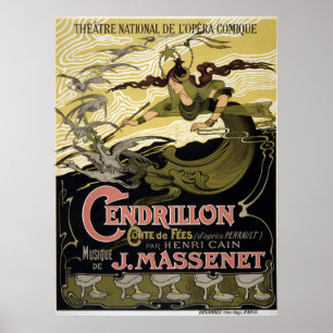 Vintage Cendrillon Aschenputtel französische Oper Poster