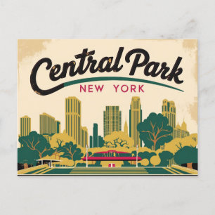 Vintage Central Park, New York Postkarte