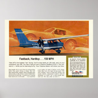 Vintage Cessna Flugzeugposter #2 Poster