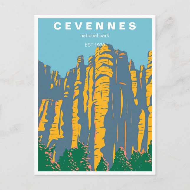 Vintage cevennes Nationalpark france Postkarte (Vorderseite)