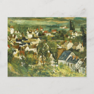 Vintage Cezanne Panoramasicht auf Auvers-sur-Oise Postkarte