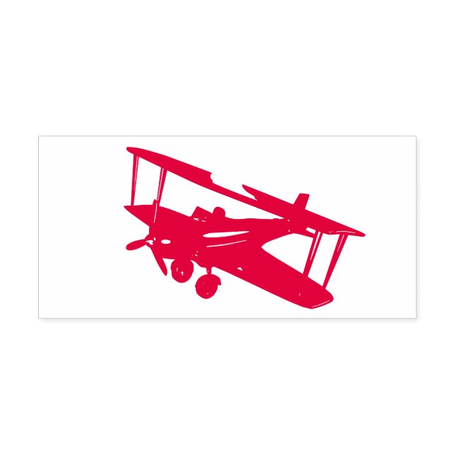Vintage CGI Red Bi-Flugzeug Self Inking Kautschuk  Permastempel (Design)