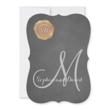 Vintage Chalk Old Wax Siegel Monogram Wedite Einla