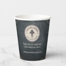 Vintage Chalkboard Company Logo-Papierkaffeetassen