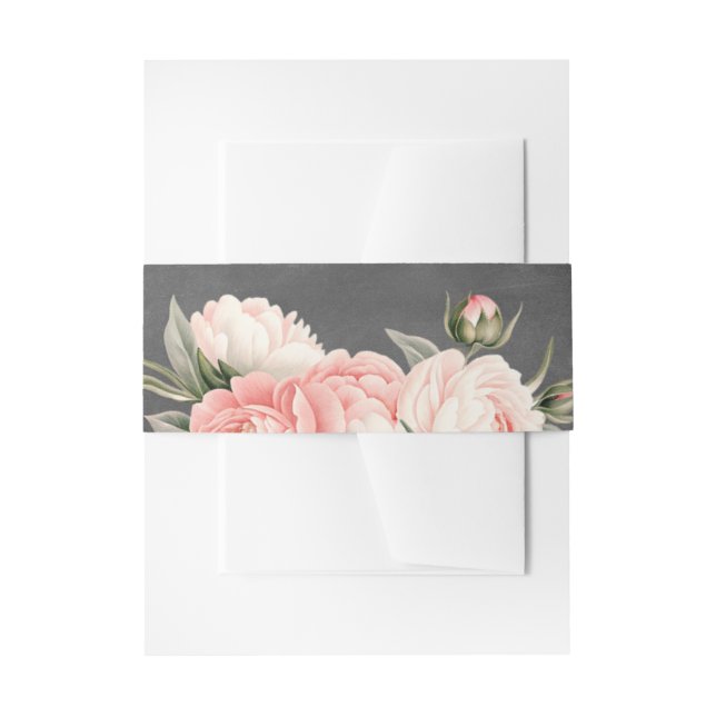 Vintage Chalkboard Floral Wedding  Einladungsbanderole (Vorderseite Beispiel)