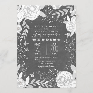 Vintage Chalkboard Garden Hochzeit Einladung