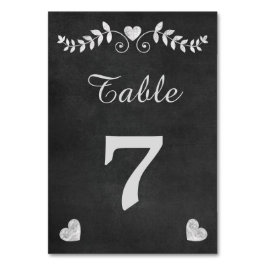 Vintage Chalkboard-Herzenssehen Tischnummer
