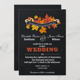 Vintage Chalkboard-Hochzeit im Herbst laden ein Einladung